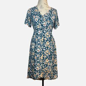NWOT Sienna Sky Floral Midi Dress with Front Snap Closure – Flowy & Femi…